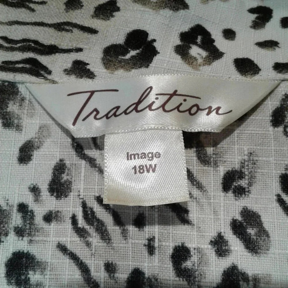 Leopard Print Short Sleeve Belted Tunic Top  Size 18W - Picture 2 of 13